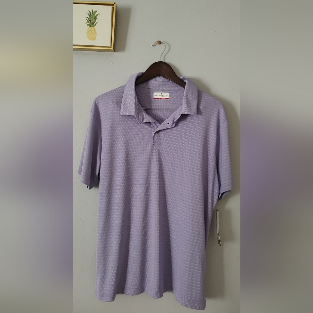 Grand slam golf striped shirt polo size M color Lilac 15% Sun protection  New